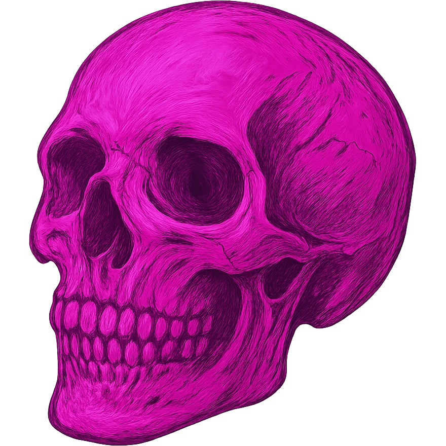 skull in another distinct color, vibrant distinct colors, artistic style, no background emoji