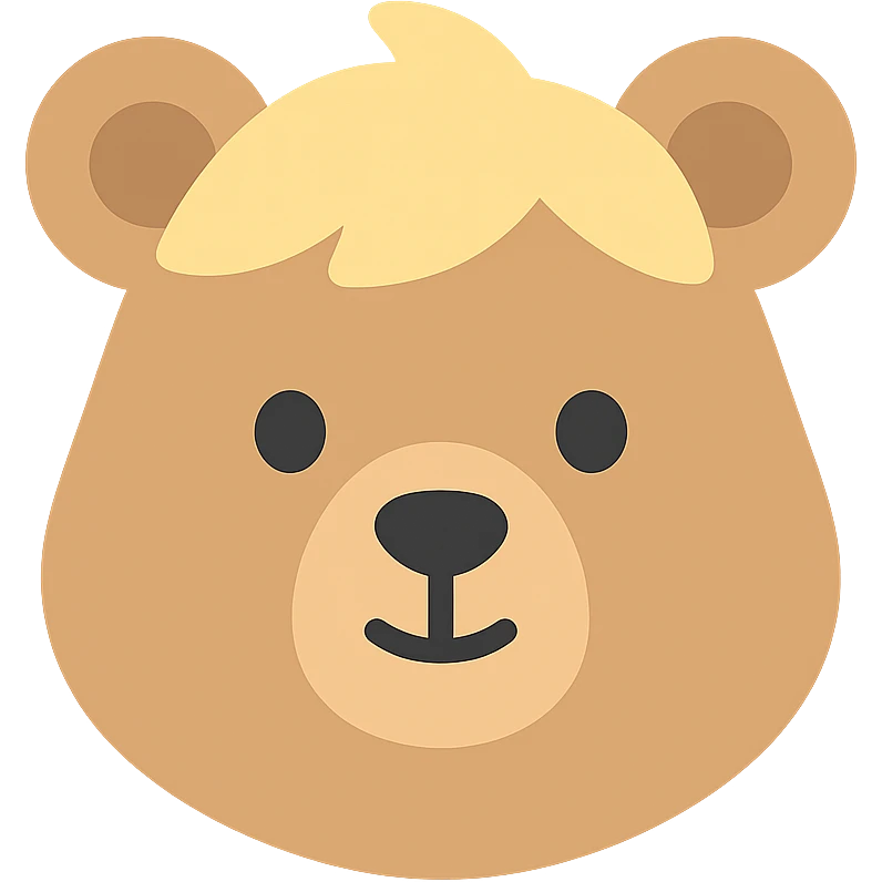 flat toon style blonde grizzly bear emoji