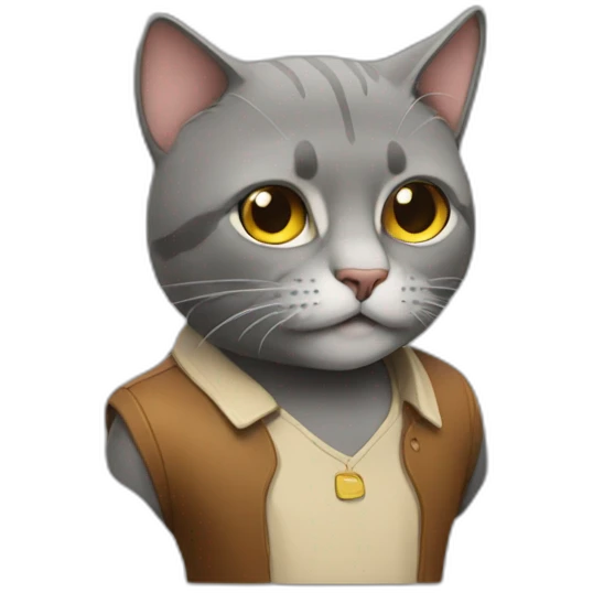 Un chat sur un homme emoji