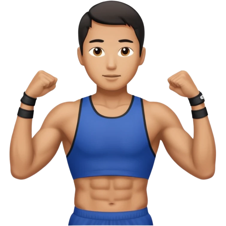 The Asian guy is into sports and is in great shape. emoji