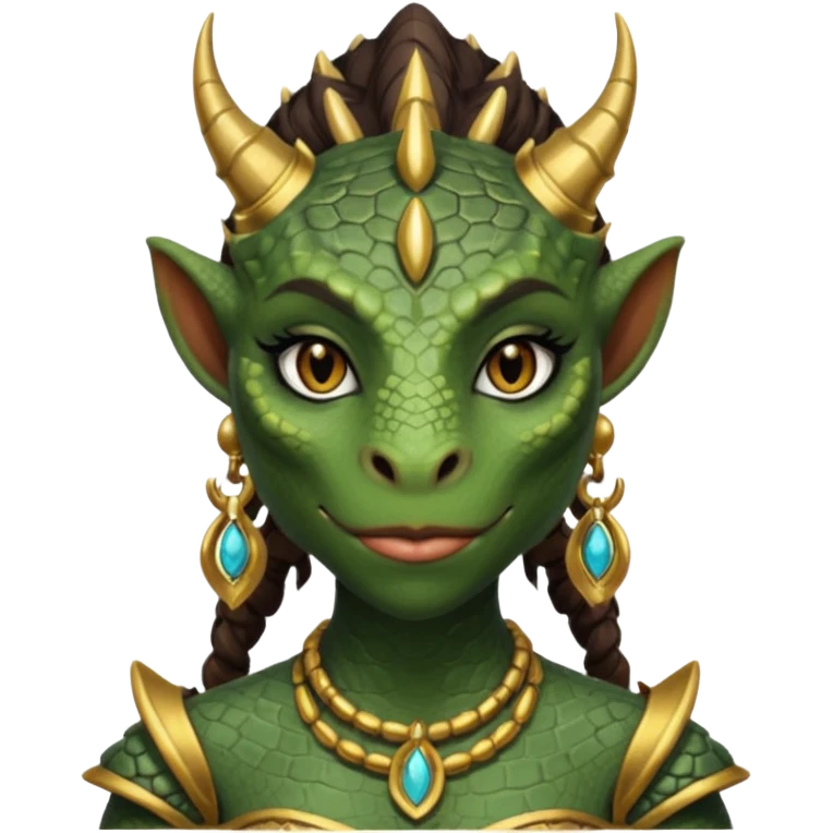 ESO female Argonian with lashes and earrings emoji
