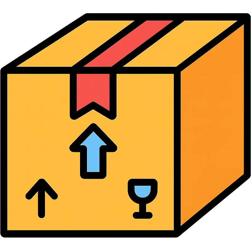 colored icon of a cardboard box representing goods emoji