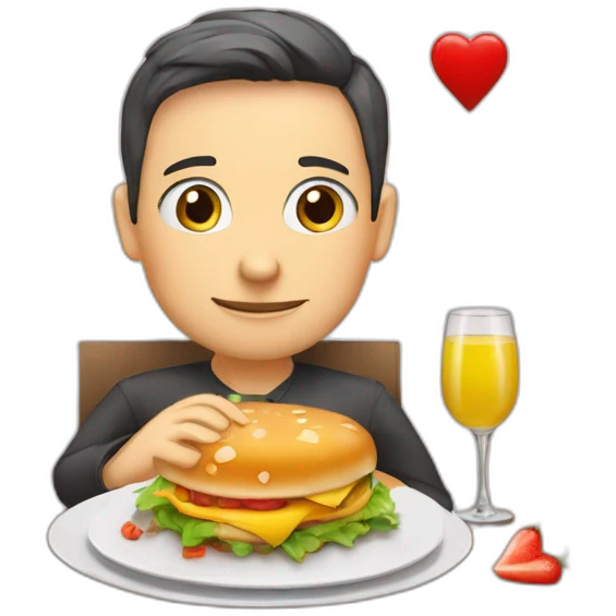 Ein Liebespaar am Frühstückstisch gemeinsam emoji