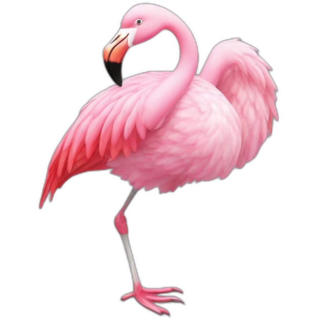 flamant rose qui aime l'argent emoji