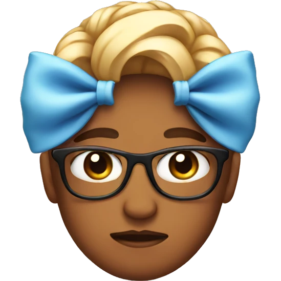 side eye emoji wearing a bow emoji