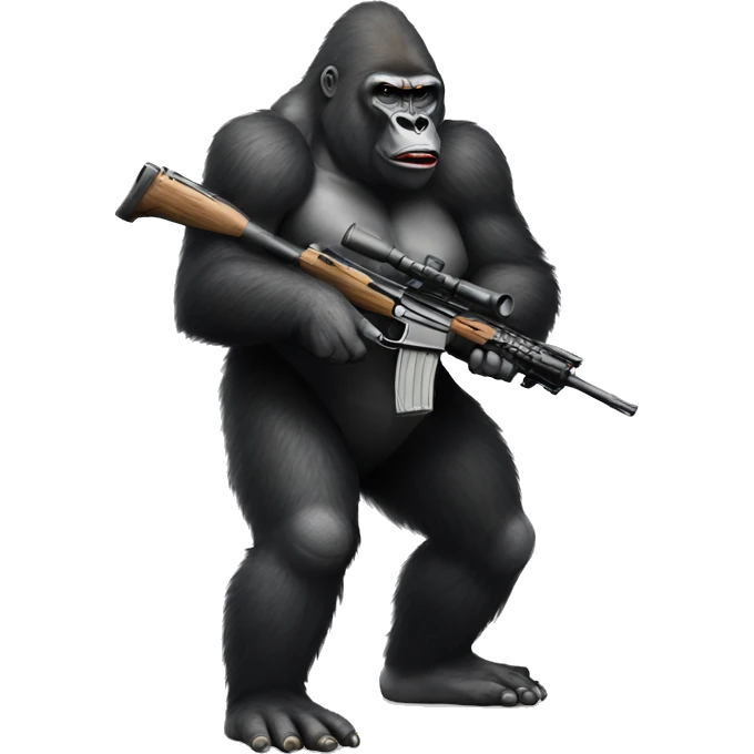 Gorilla holding a bolt action sniper emoji