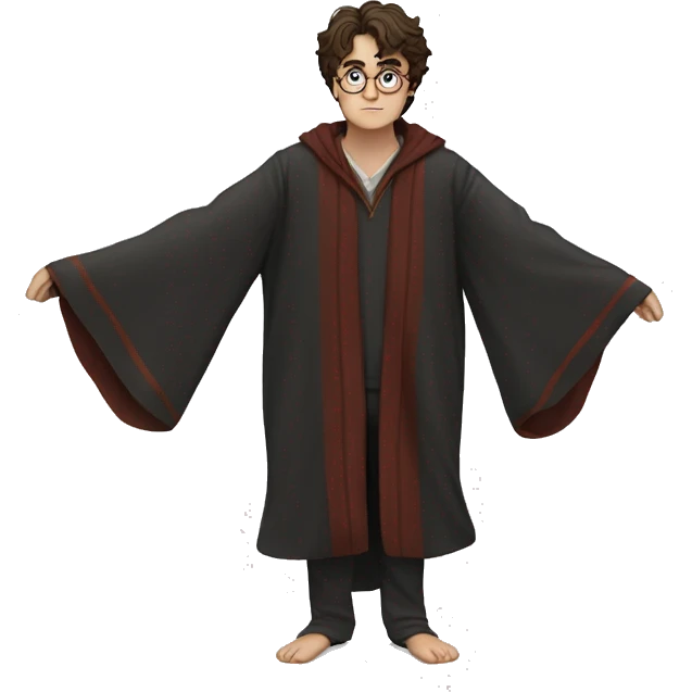 full body Harry Potter in robe laying down tired  emoji