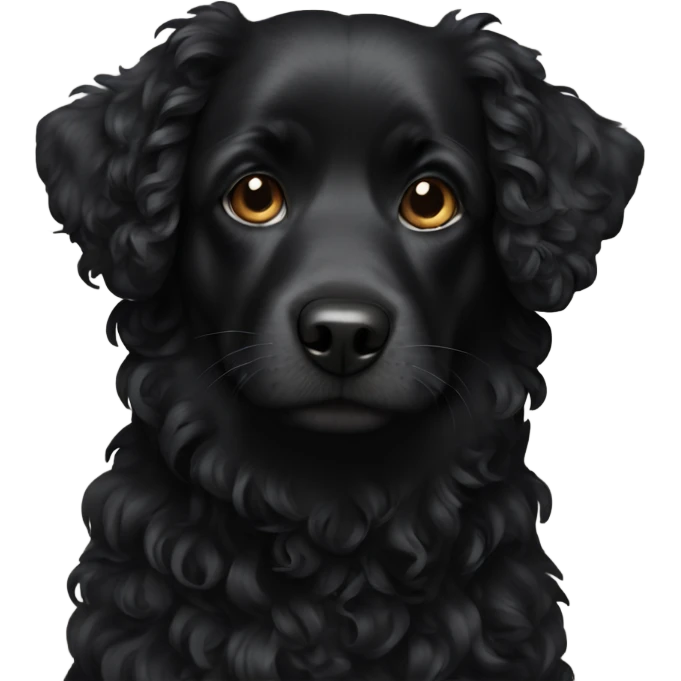 Black dog curly  emoji