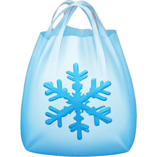 A plastic bag with snowflakes inside  emoji