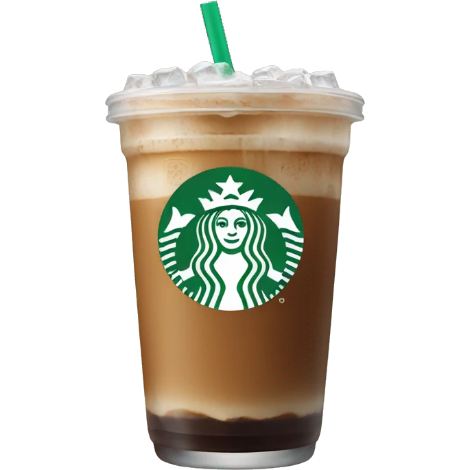 Starbuck ice coffee with ice cubes emoji