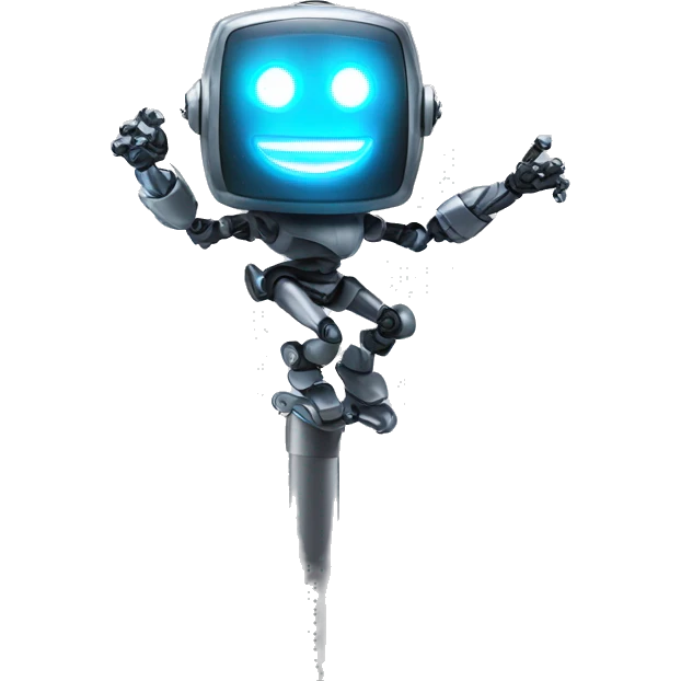 LED robot dancing on a pole emoji