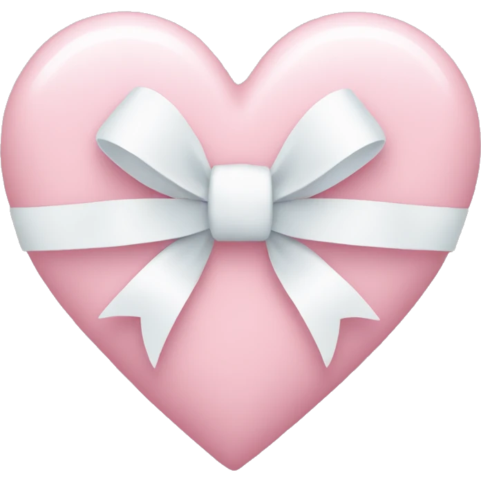 Pastel pink heart with white bow emoji