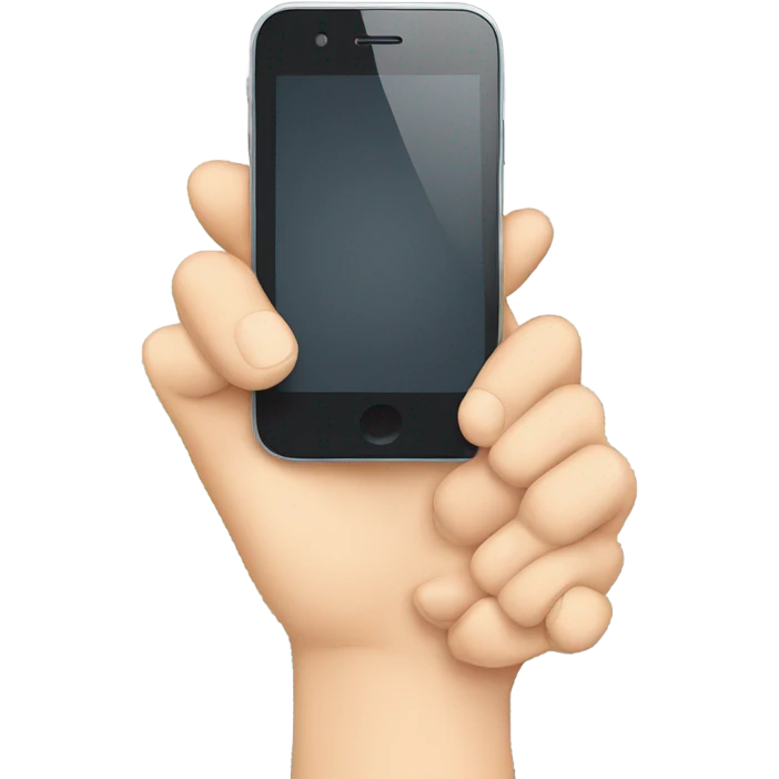 A hand holding a phone emoji