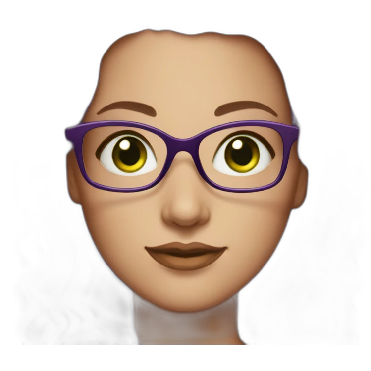 curvy-white-woman,wavy-purple-hair,green-eyes-square-glasses emoji