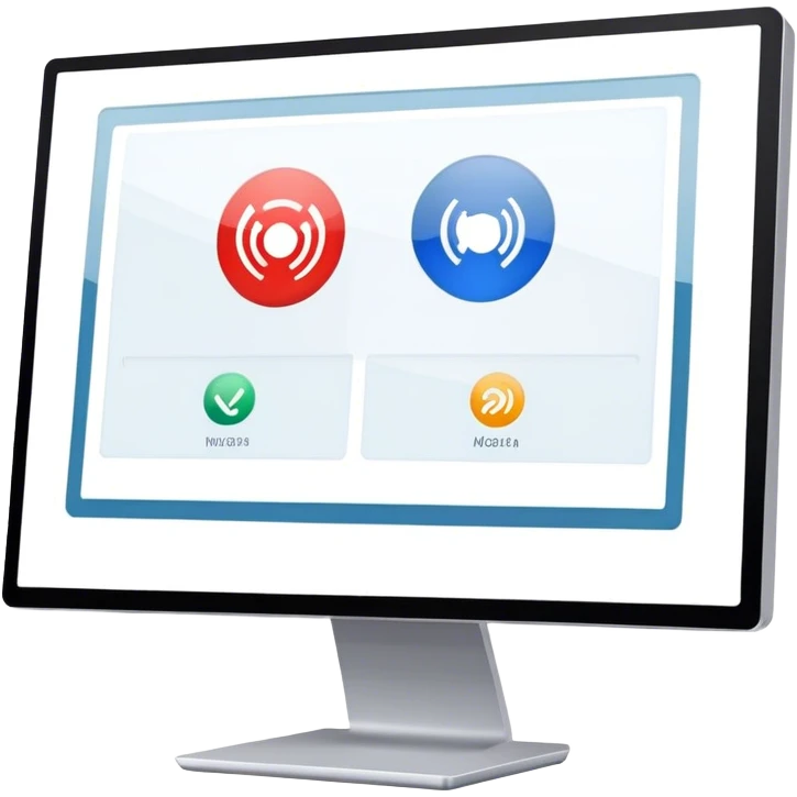 Create an emoji for UX/UI design. Show a monitor or tablet with a web interface mockup displayed on the screen. Use modern, professional colors. Do not include any emojis or smiley faces. Make the background transparent. emoji