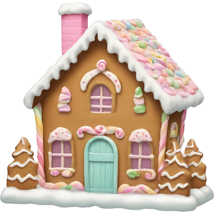 pastel gingerbread house emoji