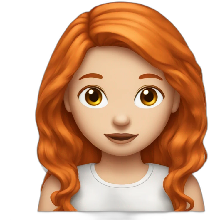 Redhead girl long hair with rabbit ears emoji
