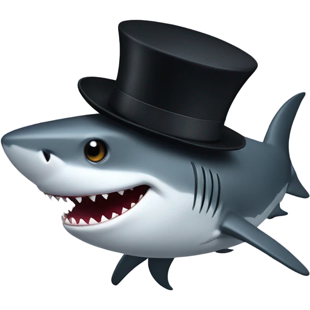 Shark with a top hat emoji