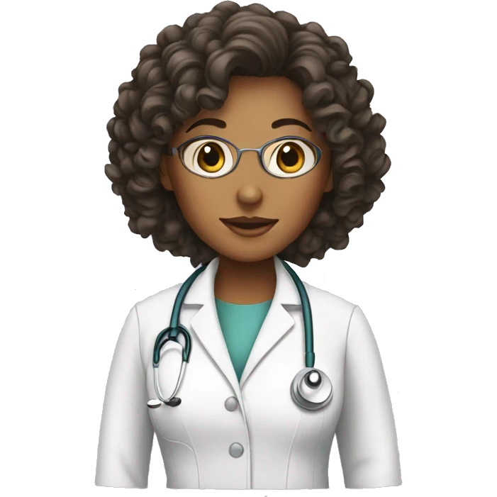 Female doctor with curly hair emoji
