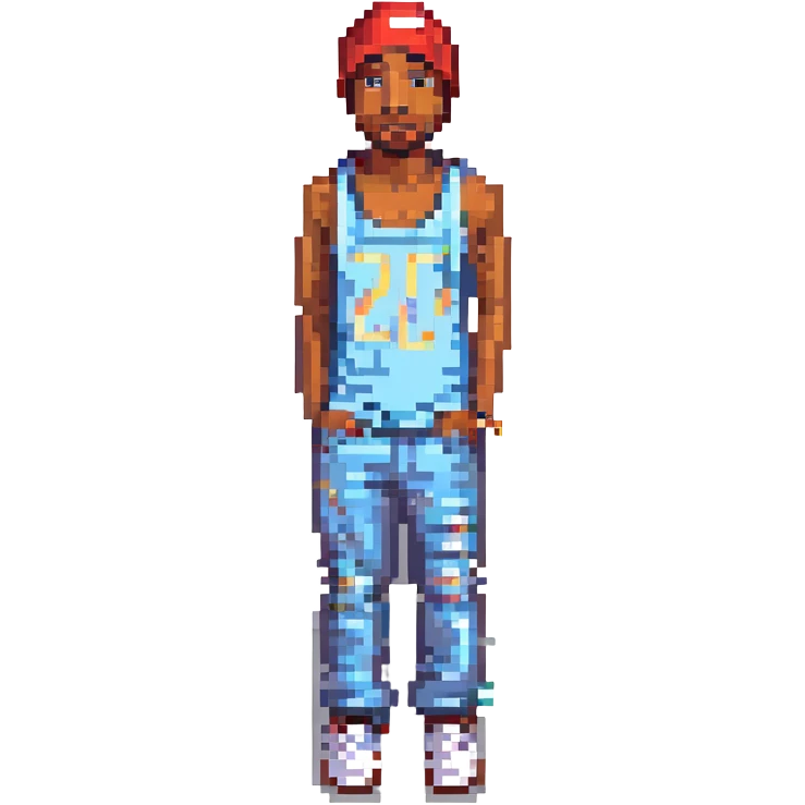 2Pac в полный рост, no background emoji