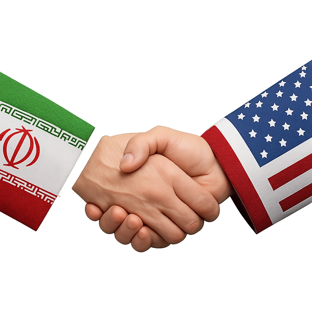 iran and america shaking hand emoji