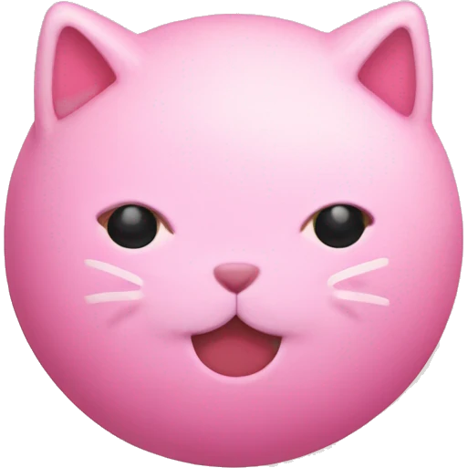 pink mochi with cat whiskers emoji