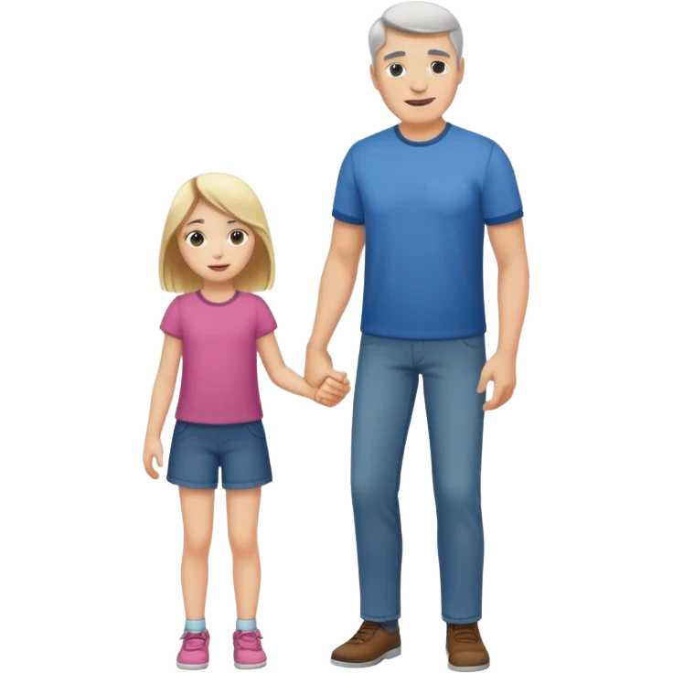 father and daughter playing full body emoji