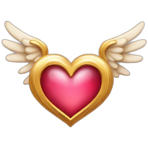 Heart with wings and angels rings  emoji