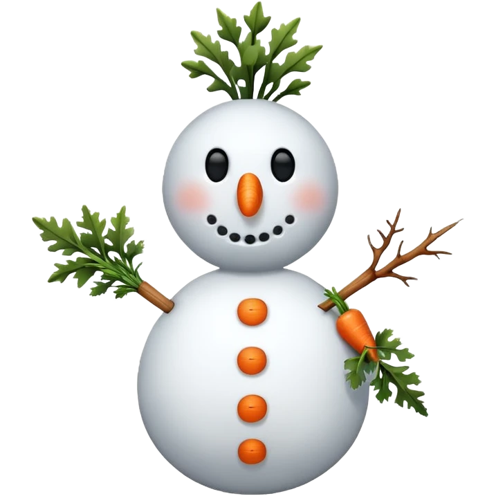 Un muñeco de nieve estilo genmoji de iphone emoji