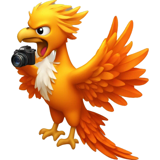 Phoenix taking a photo emoji