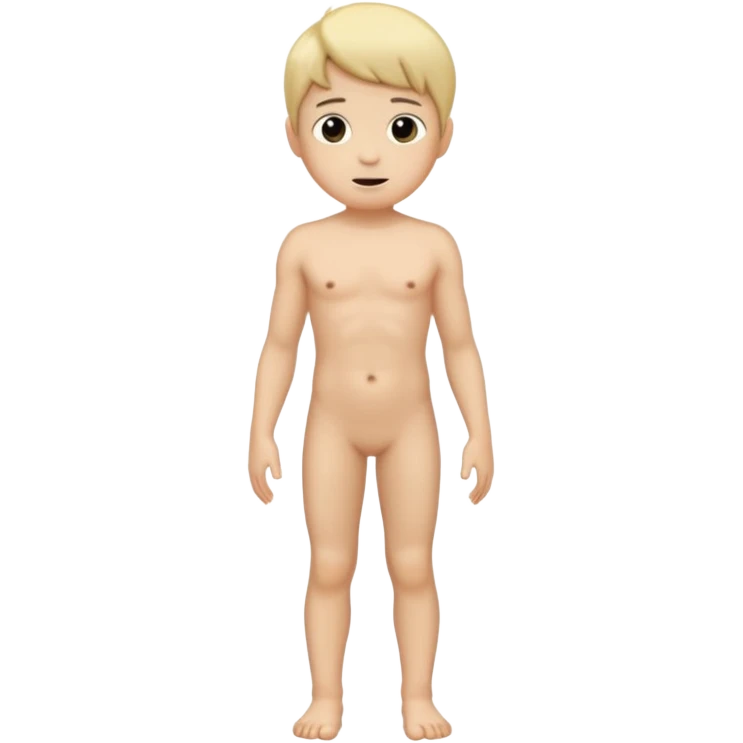 A naked boy showing the whole body emoji