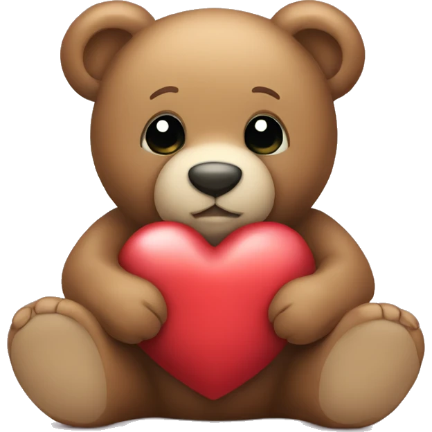 teddy bear holding a heart  emoji