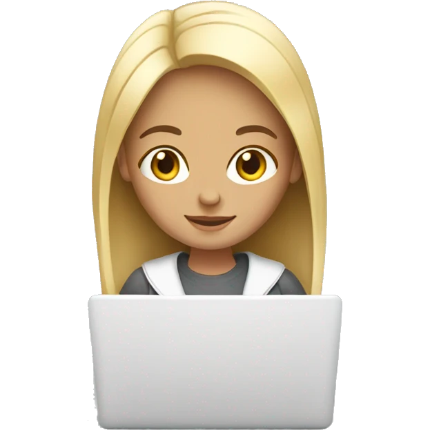 White laptop girl  emoji