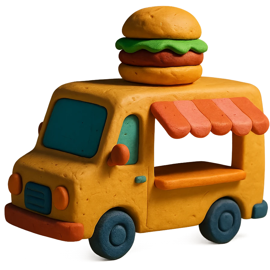 claymation style simple food truck emoji