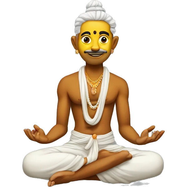 hindu yogi with jata emoji
