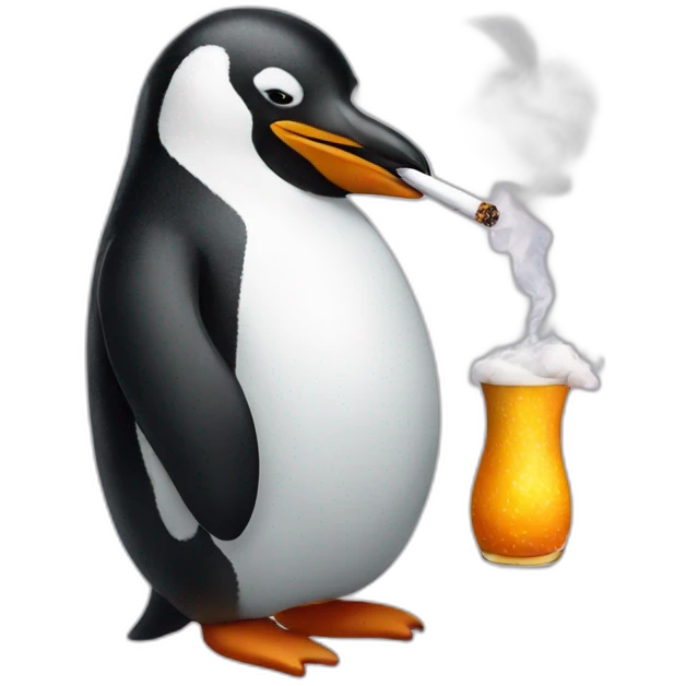 Penguin smoking emoji