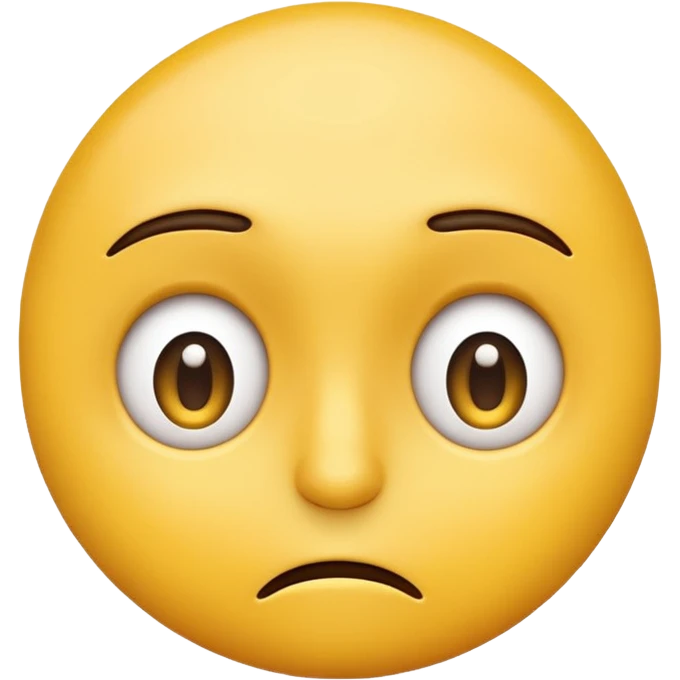 Baffled yellow emoji face, eyes open, one eyebrow raised emoji