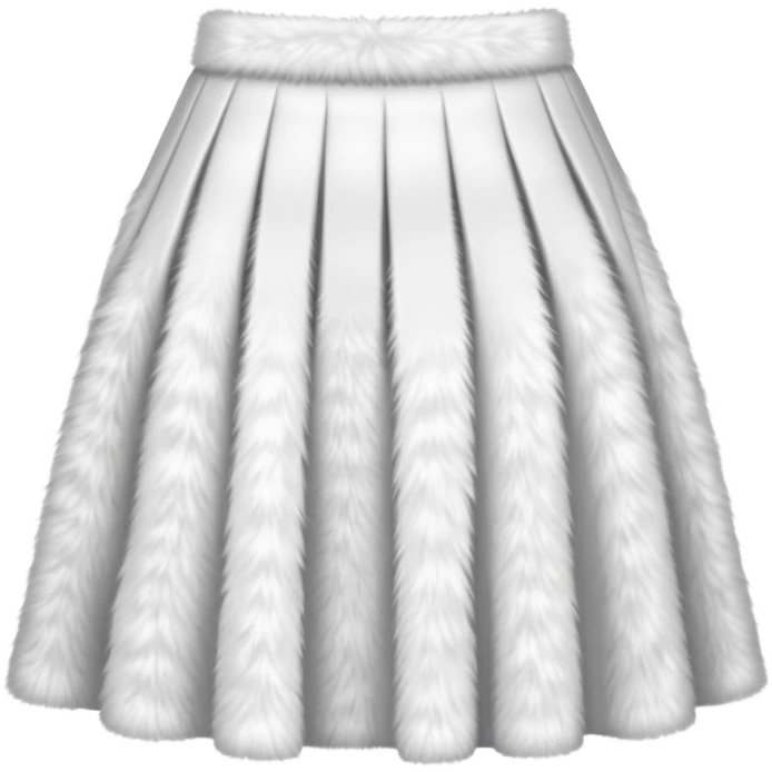 super realistic white fur skirt isolated emoji
