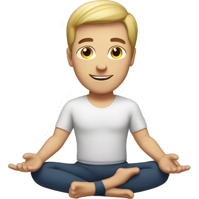 yoga caucasian male emoji