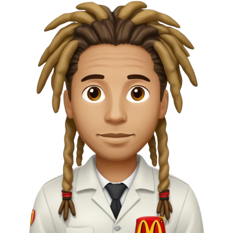 A man with dreads working at McDonald  emoji