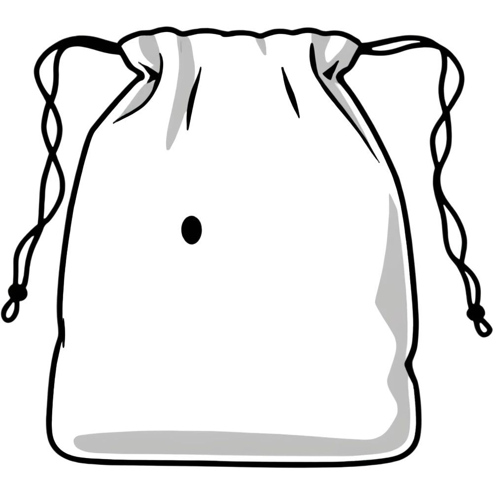 reusable cotton pouch with drawstring closure emoji
