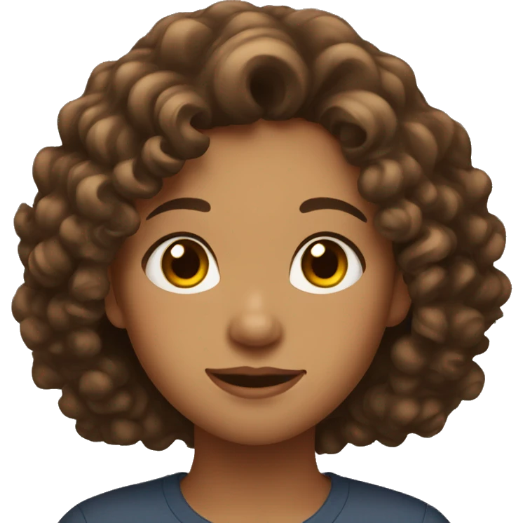Girl with brown curly hair emoji