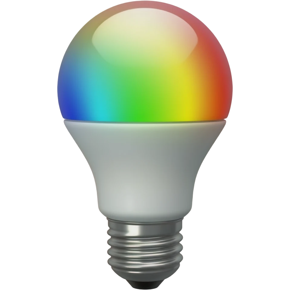 bulb with rgb color light emoji