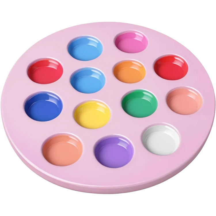 3d pale pink painting palette emoji