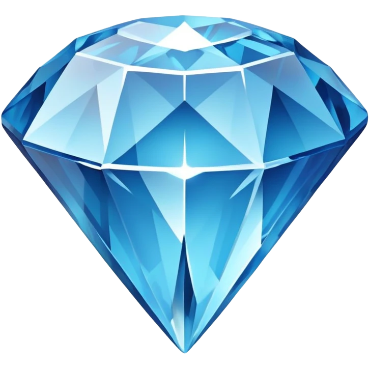 blue diamond gem broken cleanly in half with crystal fracture pattern emoji