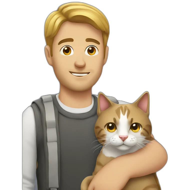 man with cat emoji