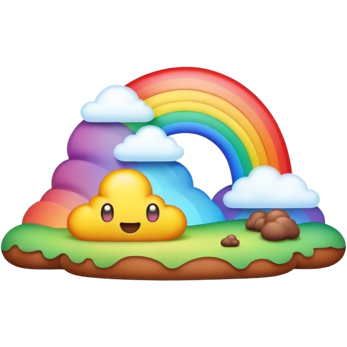 rainbow poop emoji dreamy landscape  emoji