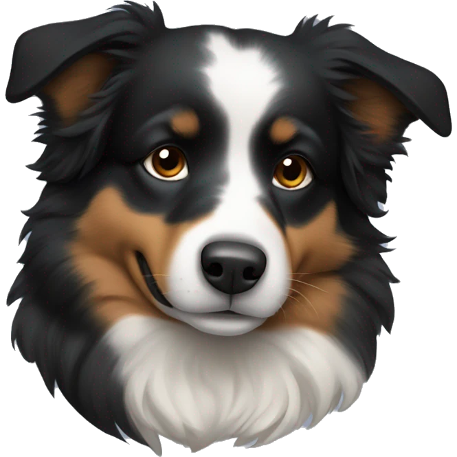 Small black australian shepherd dog sleeping  emoji