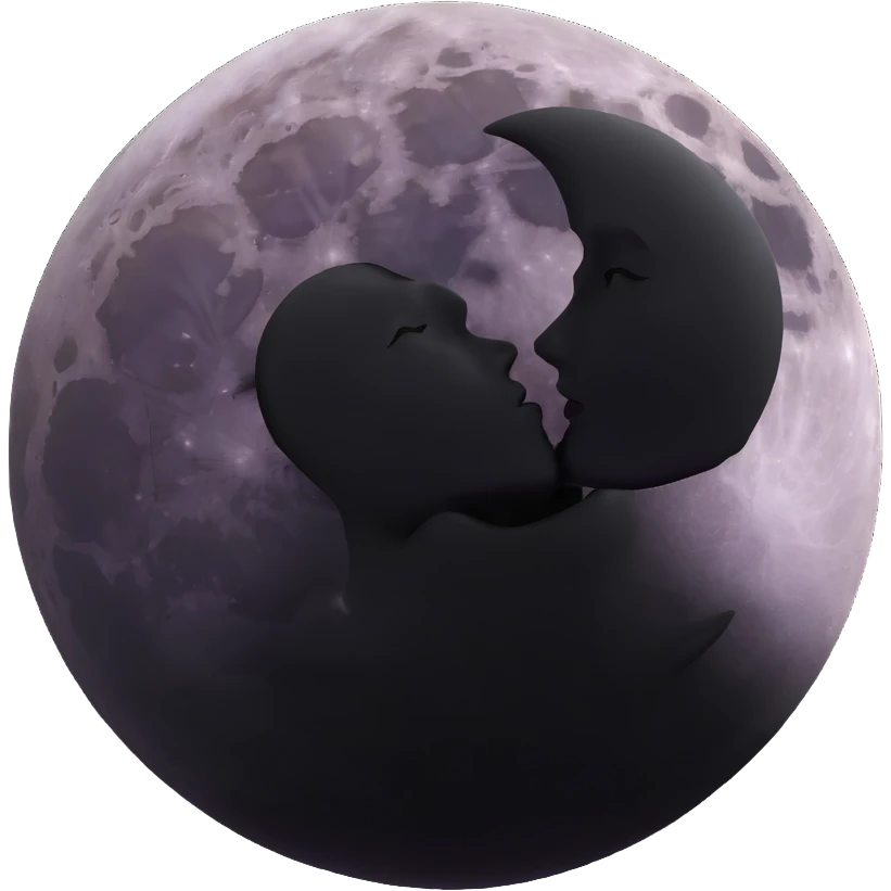 full moon kissing dark moon emoji