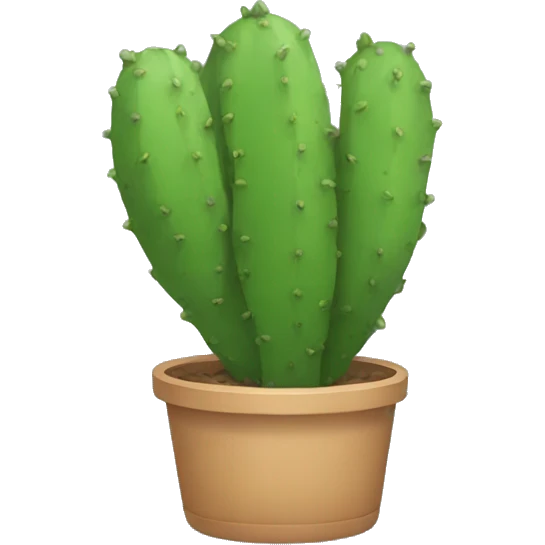 single flat Nopal without pot emoji